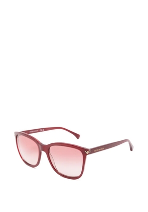 Emporio Armani bordeaux square-frame sunglasses - Red