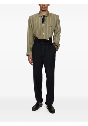 Saint Laurent belted cuffed trousers - Blue