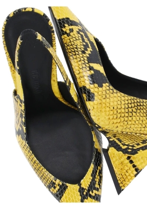 The Attico snake-print slingback pumps - Yellow