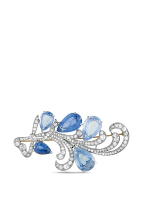 LB Exclusive diamond andsSapphire brooch - Silver