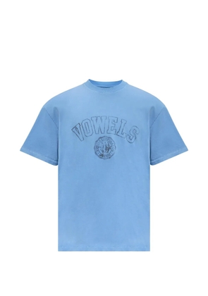 Vowels crew-neck logo-lettering T-shirt - Blue