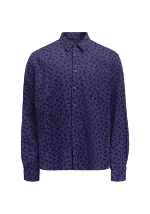 Vowels leopard-print shirt - Blue