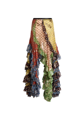 ETRO ruffle asymmetric skirt - Neutrals