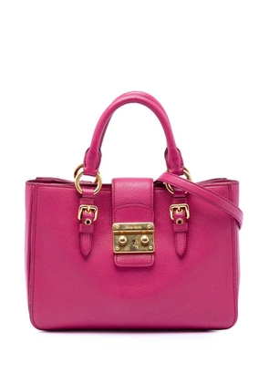 Miu Miu Pre-Owned 2010-2026 Goatskin Madras satchel - Pink