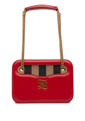 Fendi Pre-Owned 2010-2025 Calfskin Vitello King Nubuck Pequin Karligraphy Pocket shoulder bag - Red