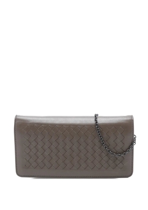 Bottega Veneta Pre-Owned 2012-2026 Nappa Intrecciato Continental Wallet on Chain crossbody bag - Brown