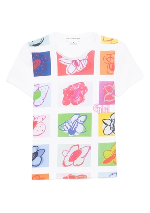 Comme Des Garçons Girl all-over graphic print T-shirt - White