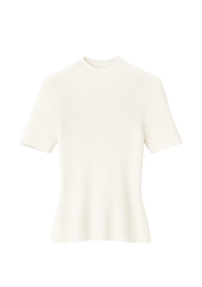 John Richmond ribbed short-sleeve top - Neutrals