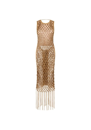 Elisabetta Franchi mesh beaded dress - Gold