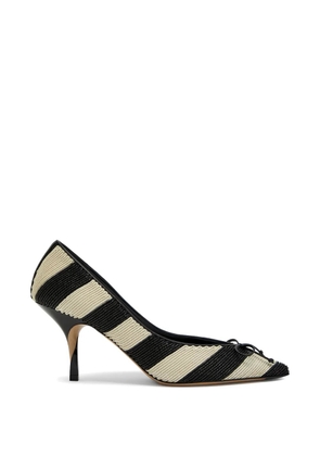 Jacquemus striped bow pumps - Black