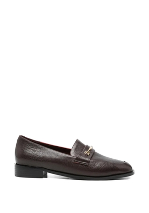 LINDA BAUMANN gold-tone hardware loafers - Brown
