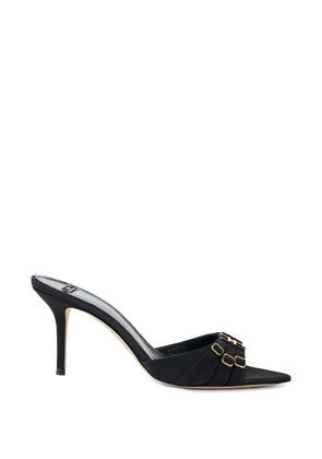 Elisabetta Franchi straps leather heeled mules - Black