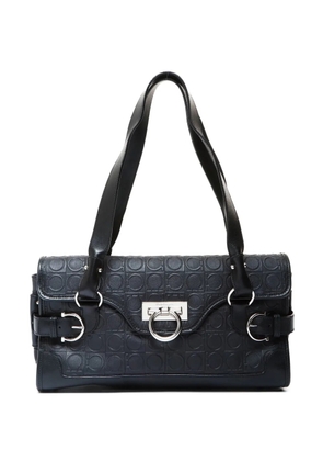 Ferragamo Pre-Owned 2000s Gancini-pattern shoulder bag - Black