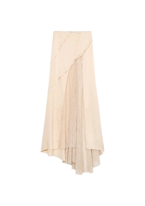 Blumarine lace-detail asymmetrical skirt - Neutrals