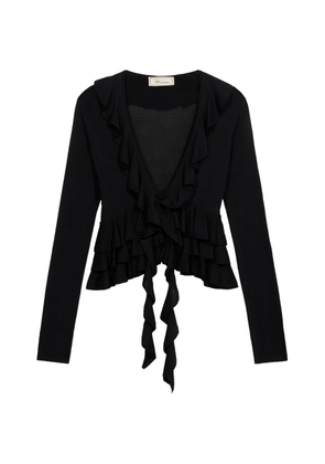 Blumarine ruffled cardigan - Black