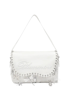 Blumarine embroidery insect-charm shoulder bag - White