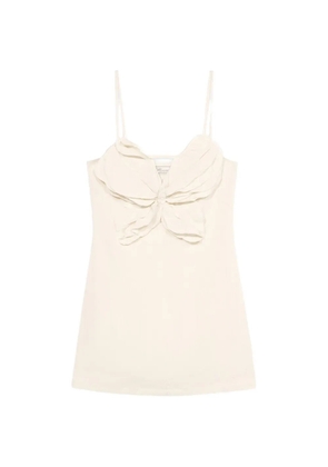 Blumarine butterfly-applioqué mini dress - Neutrals