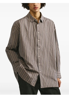Casey Casey Hamnet striped buttoned shirt - Brown