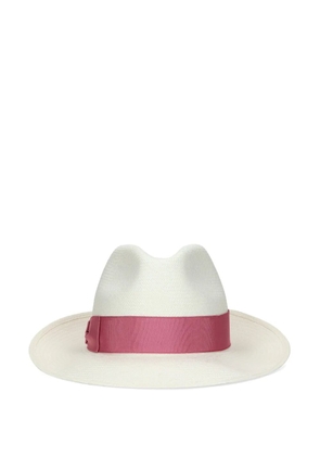 Borsalino bow-detail sun hat - White