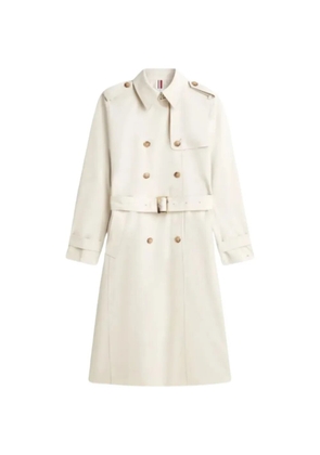Tommy Hilfiger buttoned belted coat - White