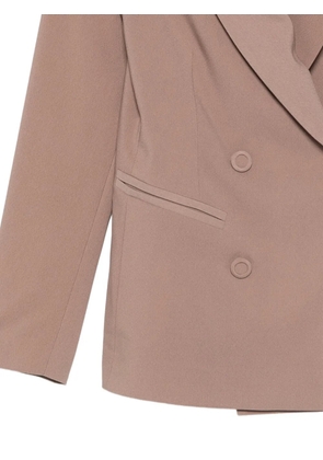 D.Exterior double-breasted blazer - Brown