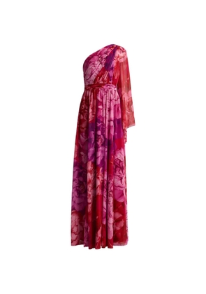St. John Paloma one-shoulder floral-print dress - Pink