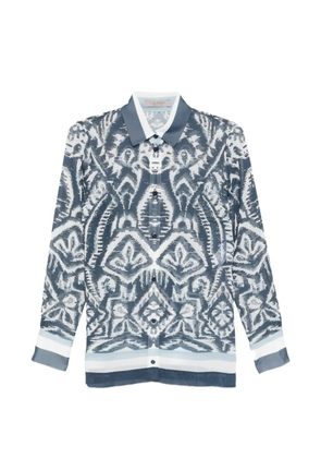 D.Exterior patterned collared shirt - Blue