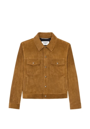 Saint Laurent buttoned calfskin jacket - Brown