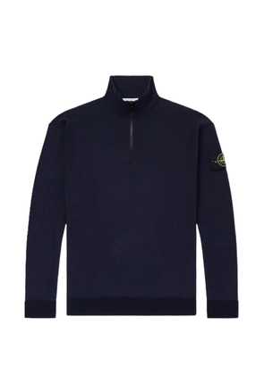 Stone Island logo-appliquéd zip-up sweater - Blue