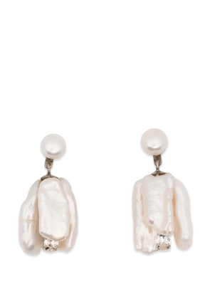 Simone Rocha bloom crystal and pearl earrings - Silver