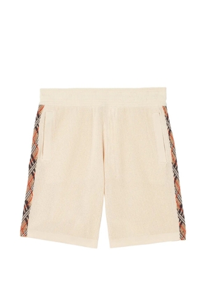 Burberry Check-trim cotton shorts - Neutrals