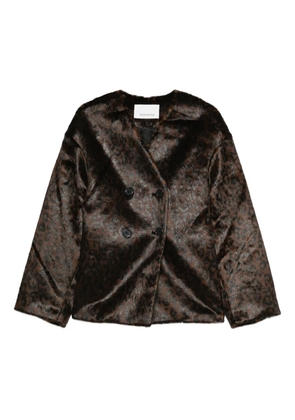 The Frankie Shop double-breasted patterned jacket - Brown