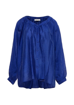 Devotion V-neck balloon-sleeve blouse - Blue