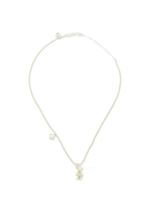 YVMIN bear flower-charm necklace - Silver