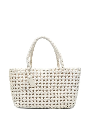 VISONA` Regina woven tote bag - White