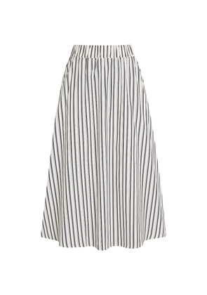 Maria McManus striped cotton midi skirt - Neutrals
