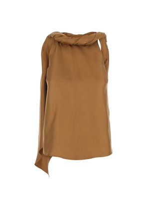 Loulou twisted-detail top - Brown