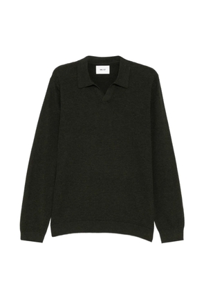 NN07 V-neck textured T-shirt - Green