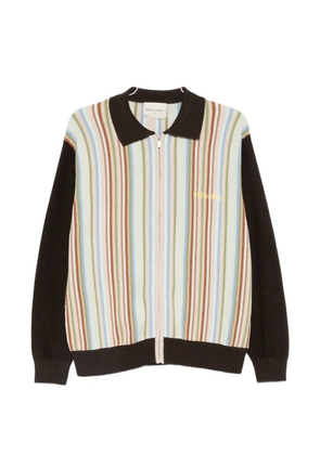 WALK IN PARIS pinstripe zip-up cardigan - Neutrals