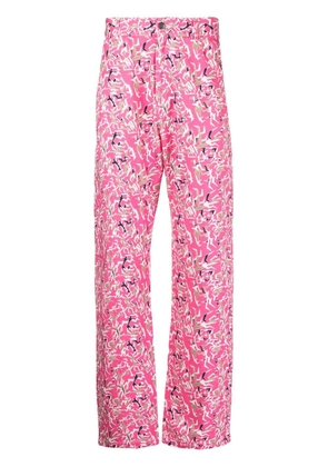 RASSVET abstract-print five-pocket straight-leg trousers - Pink