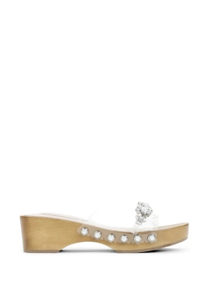 Simone Rocha embellished scalloped wooden clog sandals - White