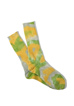 Anonymous Ism Tie Dye Crew socks - Yellow