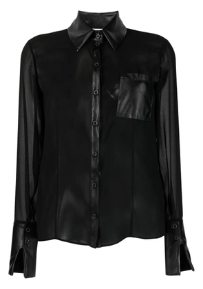 Patrizia Pepe semi-sheer panelled crepe shirt - Black