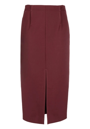 Patrizia Pepe pleat-detailing high-waisted skirt - Red