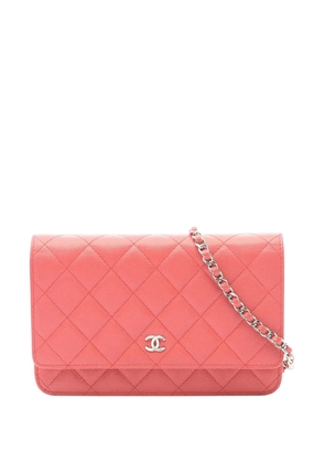 CHANEL Pre-Owned 2017-2018 CC Quilted Caviar Wallet on Chain crossbody bag - Pink