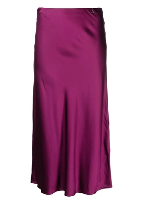 Patrizia Pepe high-waisted satin midi skirt - Purple