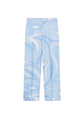 PUCCI Marmo-print silk pants - Blue