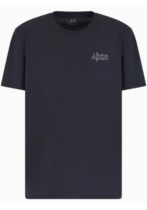 Armani Exchange logo-embroidered T-shirt - Blue