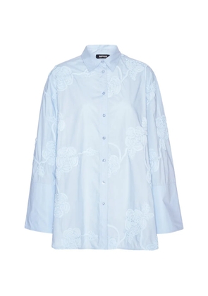 ROTATE BIRGER CHRISTENSEN floral-appliqué oversized shirt - Blue