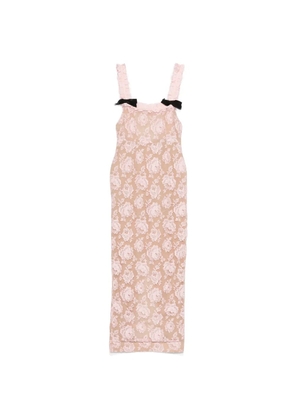 Alessandra Rich floral bow maxi dress - Neutrals